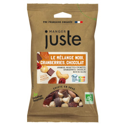 MELANGE NOIX, CRANBERRIES, CHOCOLAT BIO