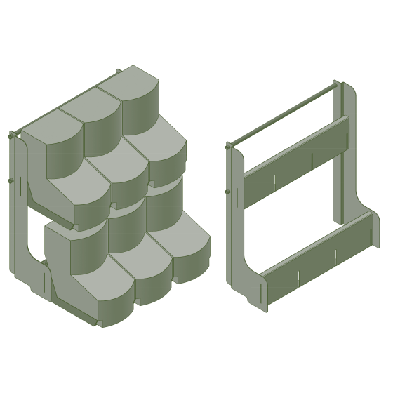 KIT DOUBLE SUPPORT - 6 BACS A PELLE - 4 SABOTS