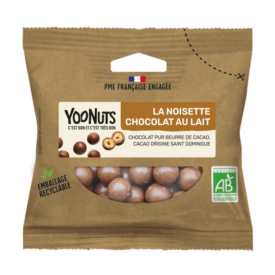 NOISETTES ENROBEES CHOCOLAT AU LAIT BIO