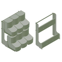 KIT DOUBLE SUPPORT - 6 BACS A PELLE - 4 SABOTS