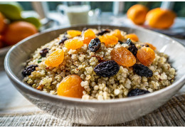 Salade de quinoa aux fruits secs et agrumes